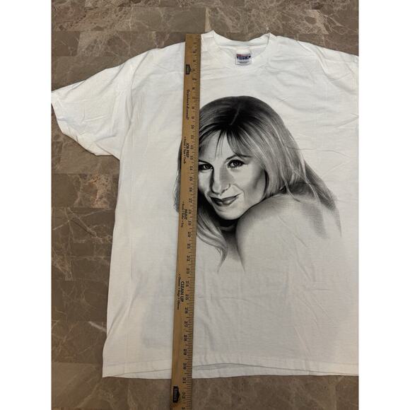 Vintage T Shirt 90s Single Stitch Barbara Streisand Sketch Portrait XL Country - Picture 7 of 10